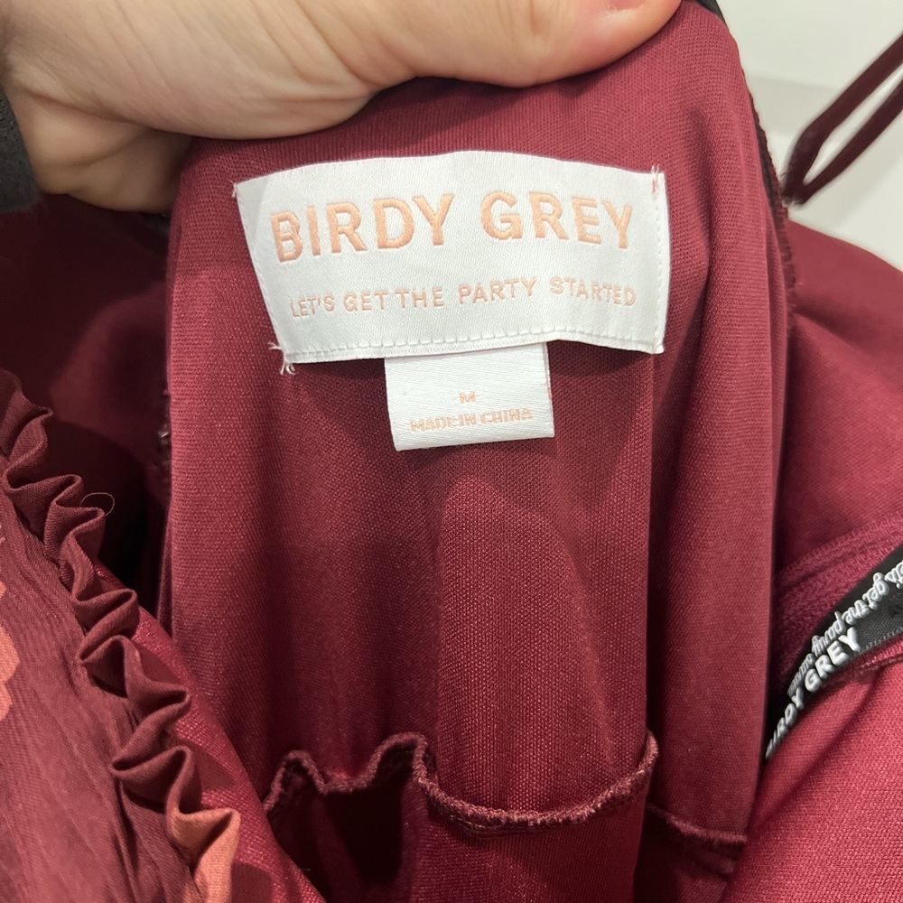 Birdy Grey Burgundy Floral Tiered Maxi Dress - Picture 5 of 5